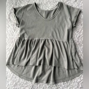 In Loom Women’s Waffle Knit Grey Blouse Size M